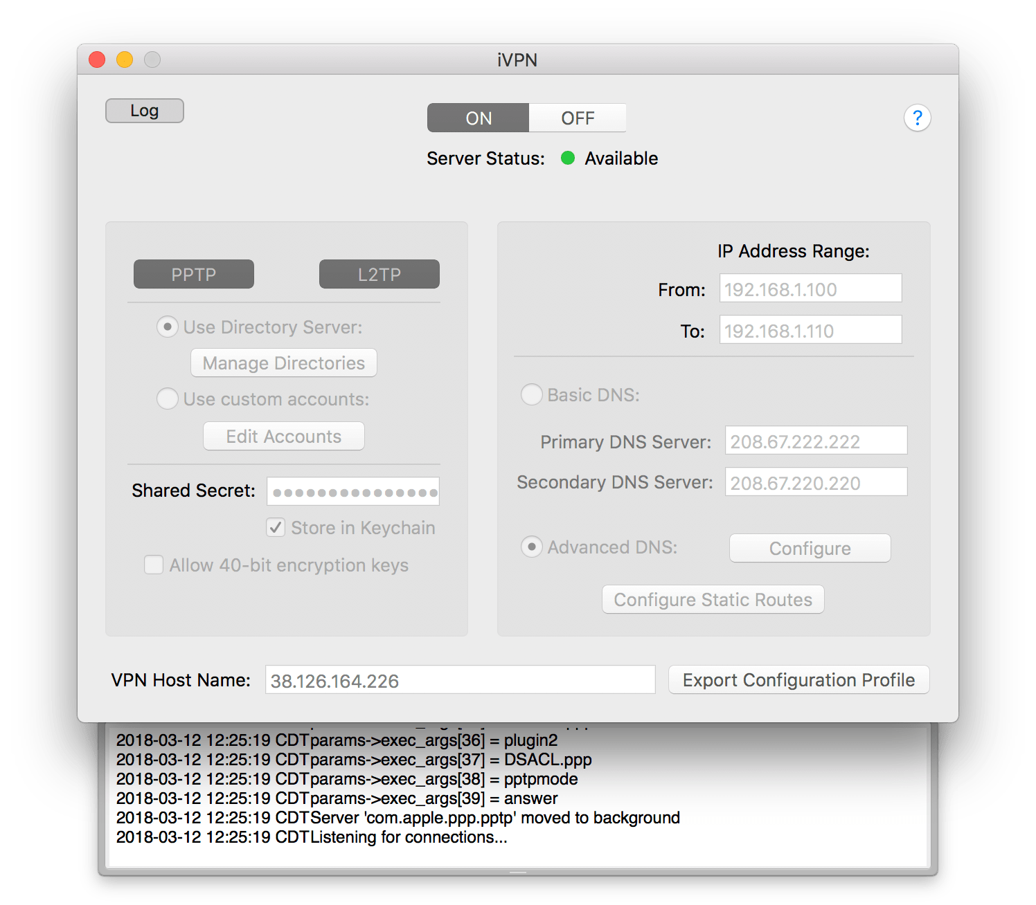 vpn server address list for mac